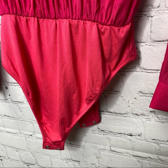 NEW Revolve x Superdown Women Hot Pink Presley Surplice Bodysuit X-Small XS - Picture 11 of 12